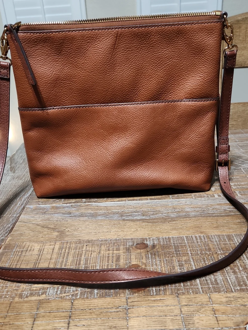 Fossil Fiona Leather Crossbody Bag | Cognac | Medium